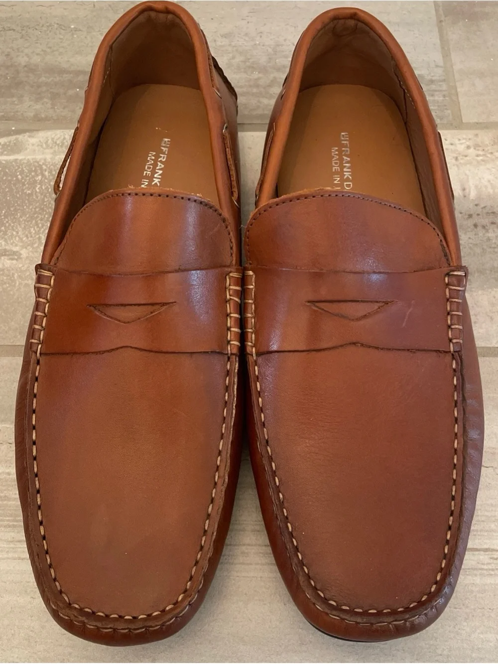 Frank Daniel Italy Tan Leather Penny Driving Loafers Men’s 46/US 13 Preppy